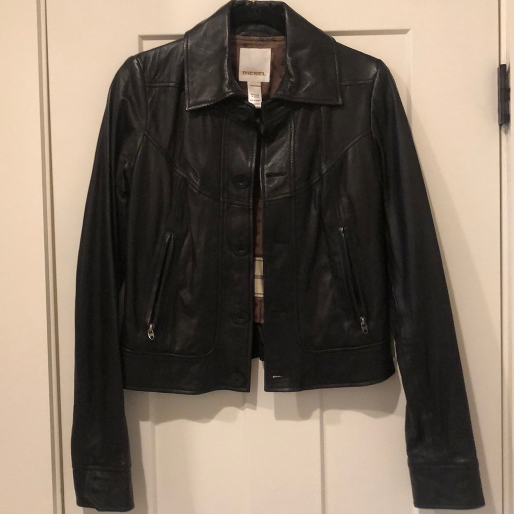Diesel Black Leather Jacket